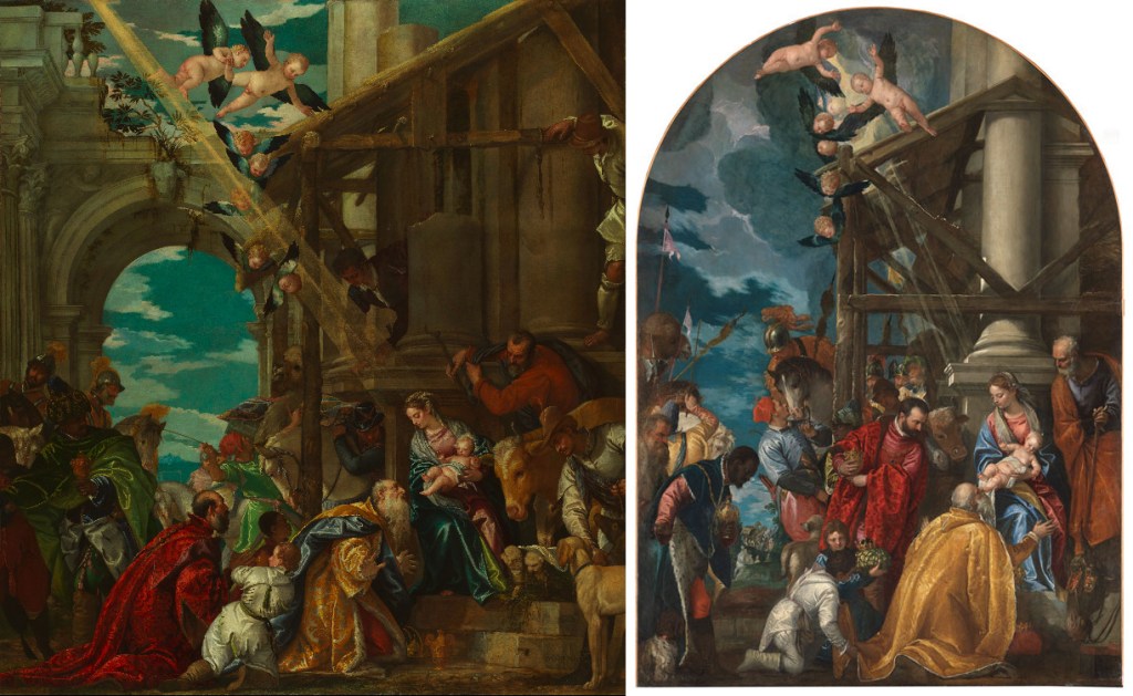 Adoration of the Kings, both versions