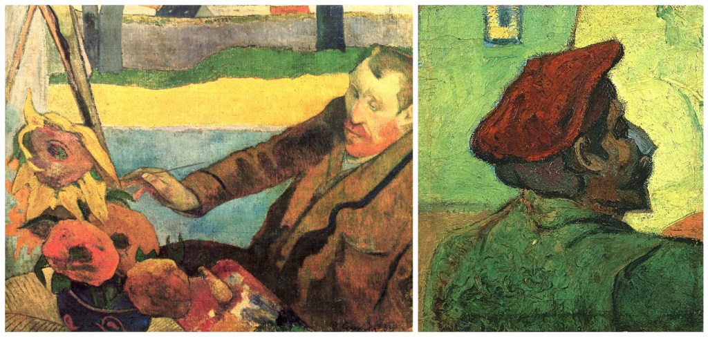 Portraits of both artists Van Gogh and Paul Gauguin