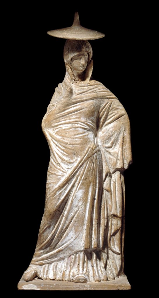 Terracotta figure of a woman, britishmuseum org