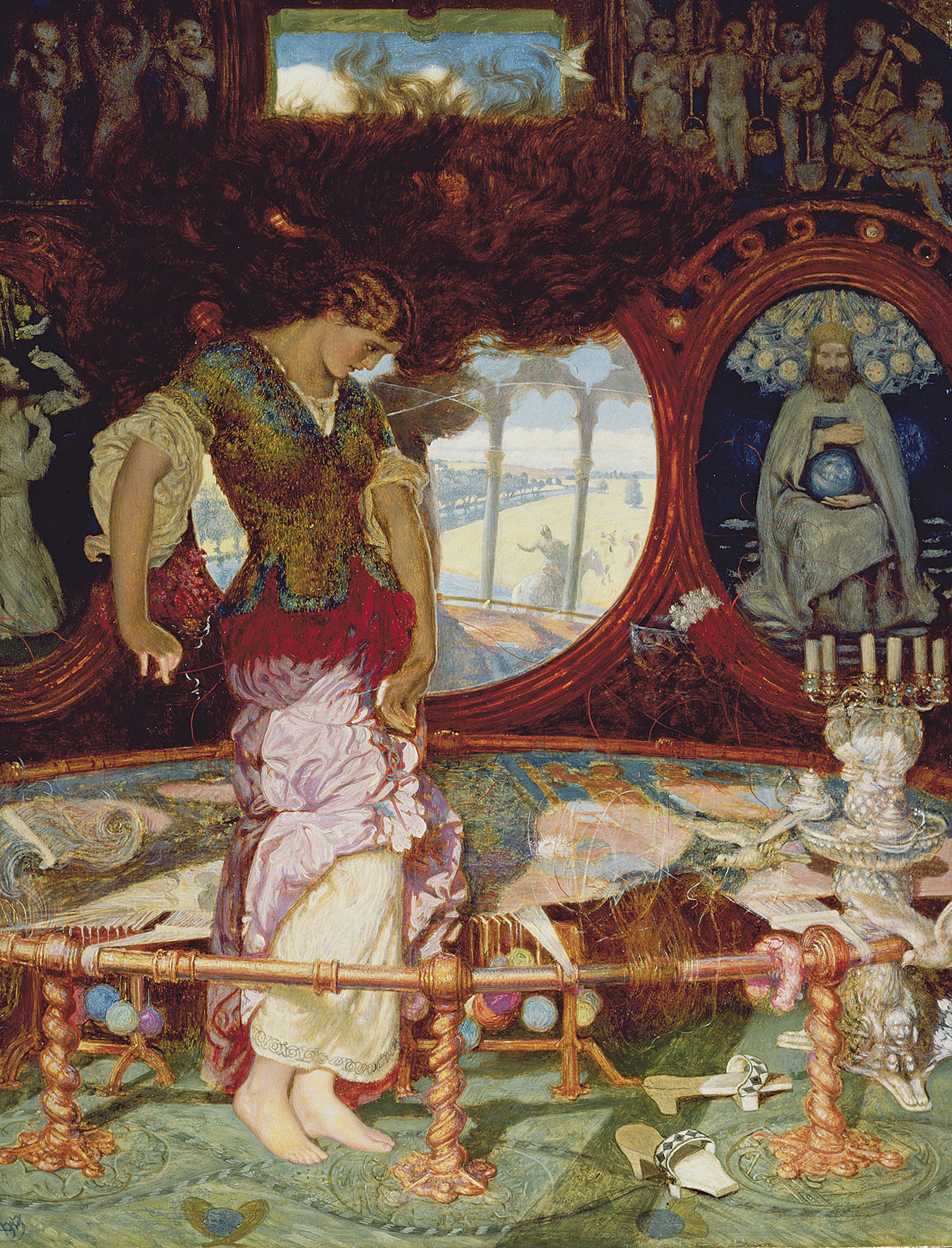 The Lady of Shalott, c.1886-1905 (oil on panel) (see also 495754)